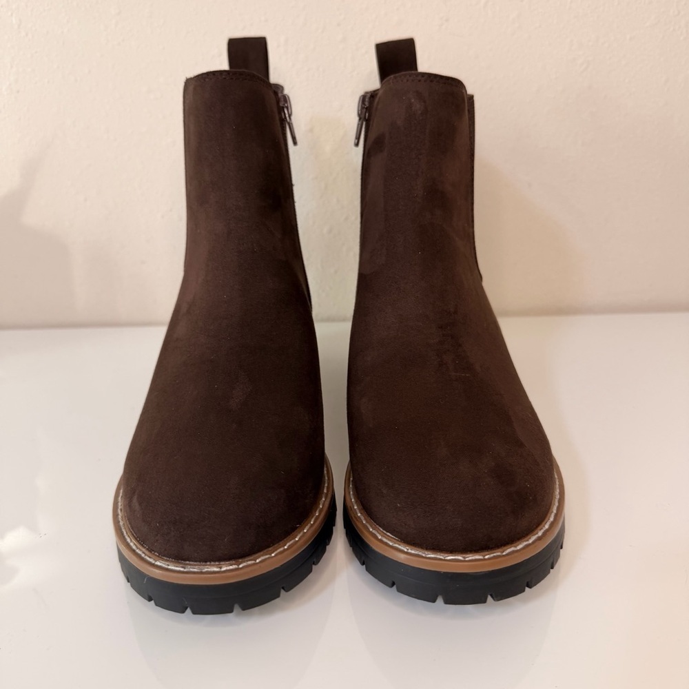 Kensie Dark Brown Ankle Booties - Picture 3 of 9
